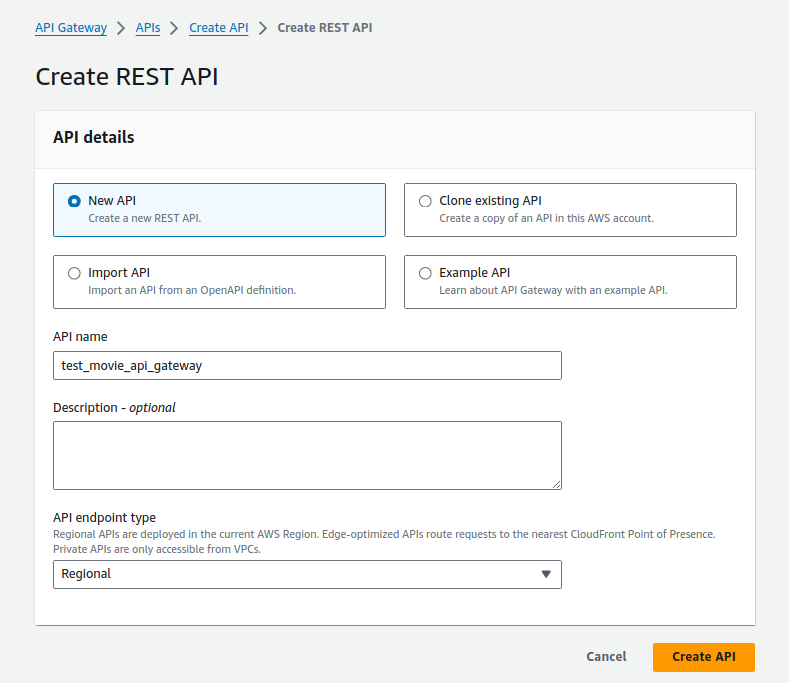 API Gateway Creation