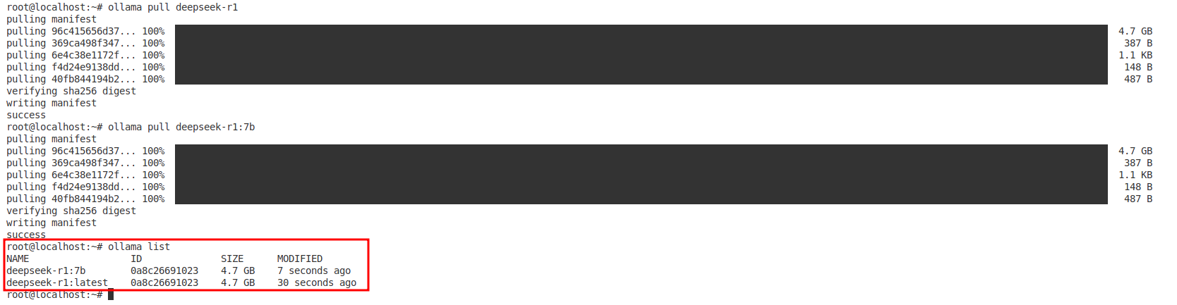 Listing Ollama models