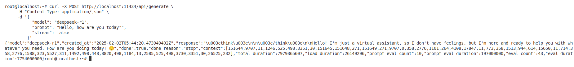 Testing Ollama endpoint